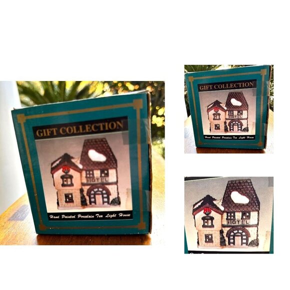 VTG Gift Collection Tea Light Hotel English Tudor Ceramic New Christmas Present - Picture 7 of 12